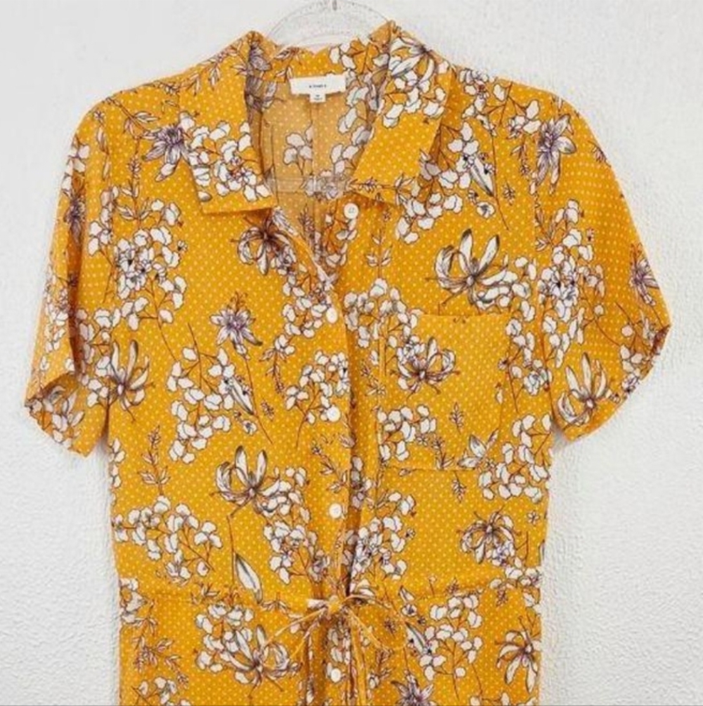 Elegant Floral Yellow Jumpsuit - Picture 2 of 5